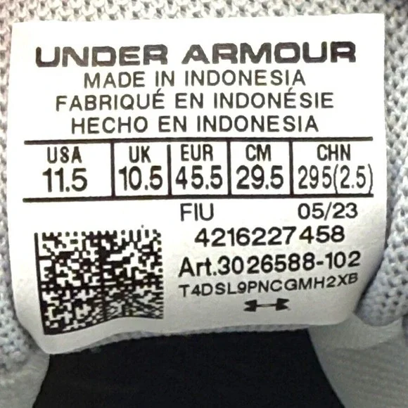 Under Armour Harper 8 Low ST Men's Size 11.5 Metal Baseball Cleats White Gray - Picture 8 of 8